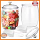 Nuogo 2 Pcs 0.5 Gallon 64 oz Candy & Cookie Jar Plastic Jars with Lids Decorativ