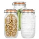 WACOI 64 Oz Glass Mason Jars with Airtight Lids3 Pack, Half Gallon Wide Mouth Ca