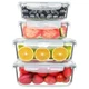 KOMUEE 4 Pack 63oz+27oz Large Glass Food Storage Containers Set with Airtight Li