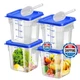 FeyBuosk 4 pcs 4qt Food Storage Containers with Lid Square Clear Commercial Food
