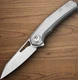 Dreamtech Folding Knife 3.25" Satin Bohler M390 Steel Blade Gray Titanium Handle