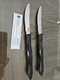 2 USED CUTCO 1759 KE Serrated Blade Table Knives USA With 1 Sleeve