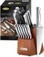 McCook&reg; Knife Sets, German Stainless Steel Kitchen Knife Block Sets with Built-